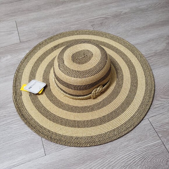 NWT San Diego Hat Co large wide brim gold metallic beach hat summer pool UPF 50+ - Picture 5 of 13